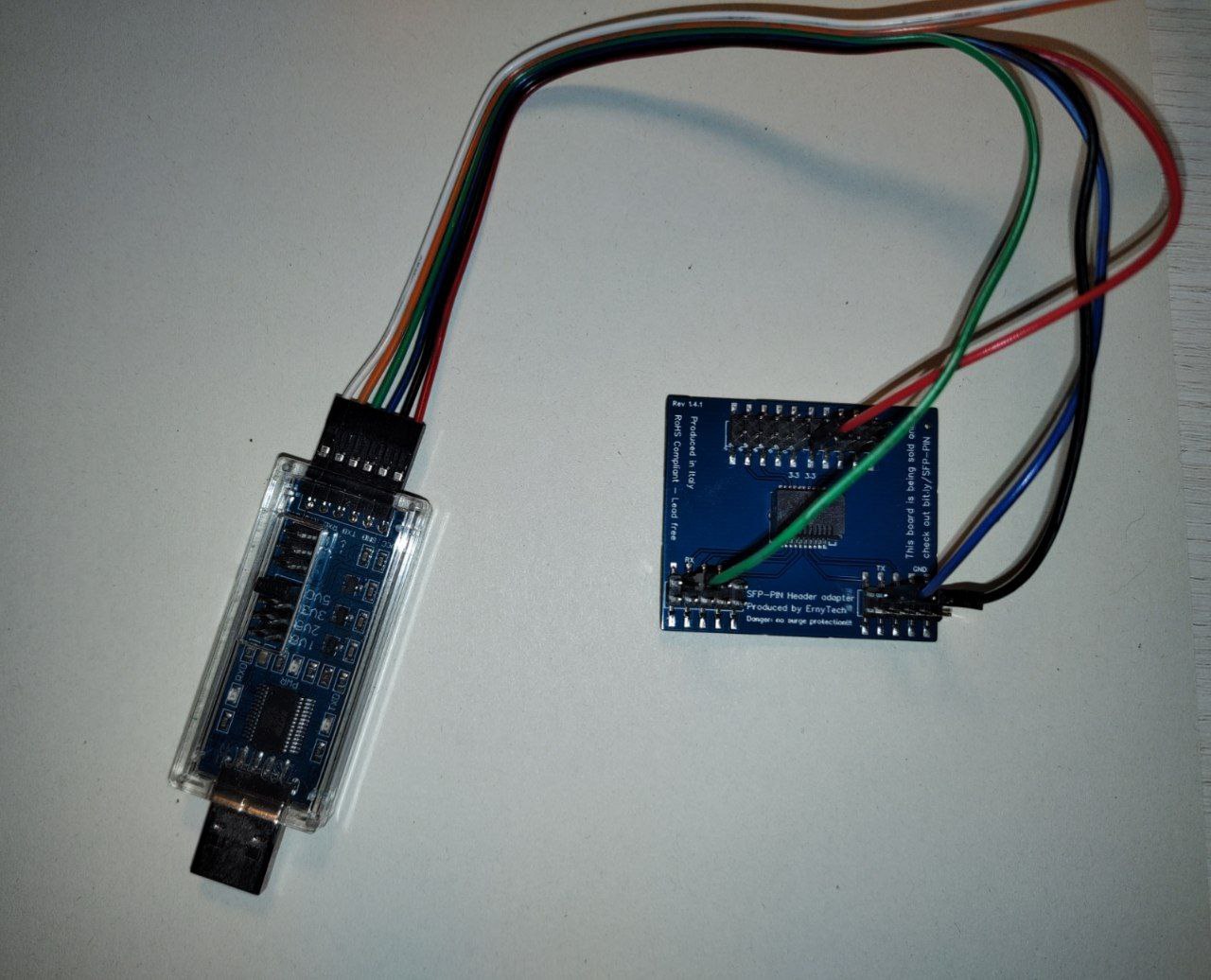 Example of how the molex SFP - TTL connection should look like